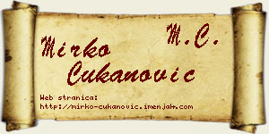 Mirko Čukanović vizit kartica
